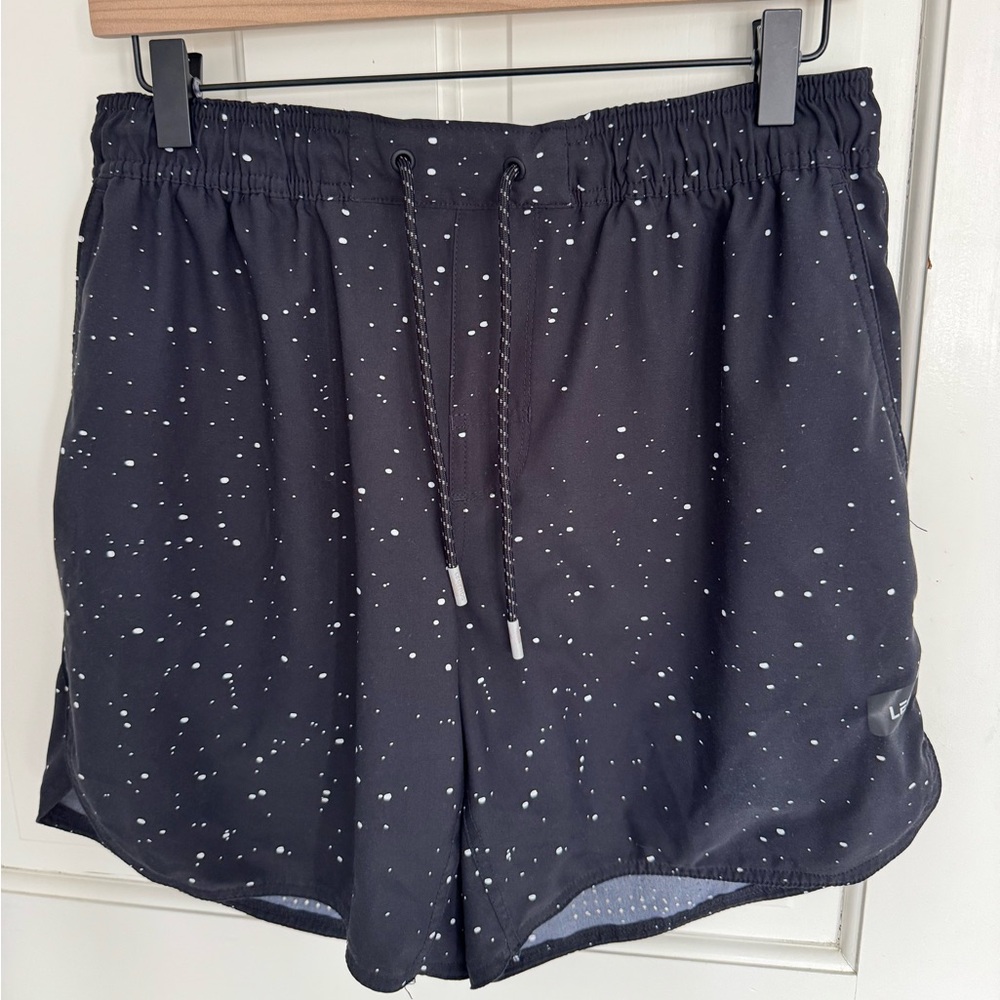 Legends Black Speckle Athletic Shorts with Drawstring